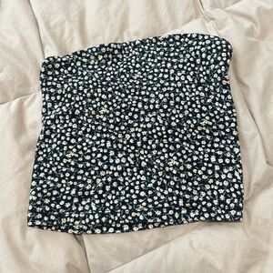 Cropped floral tube top